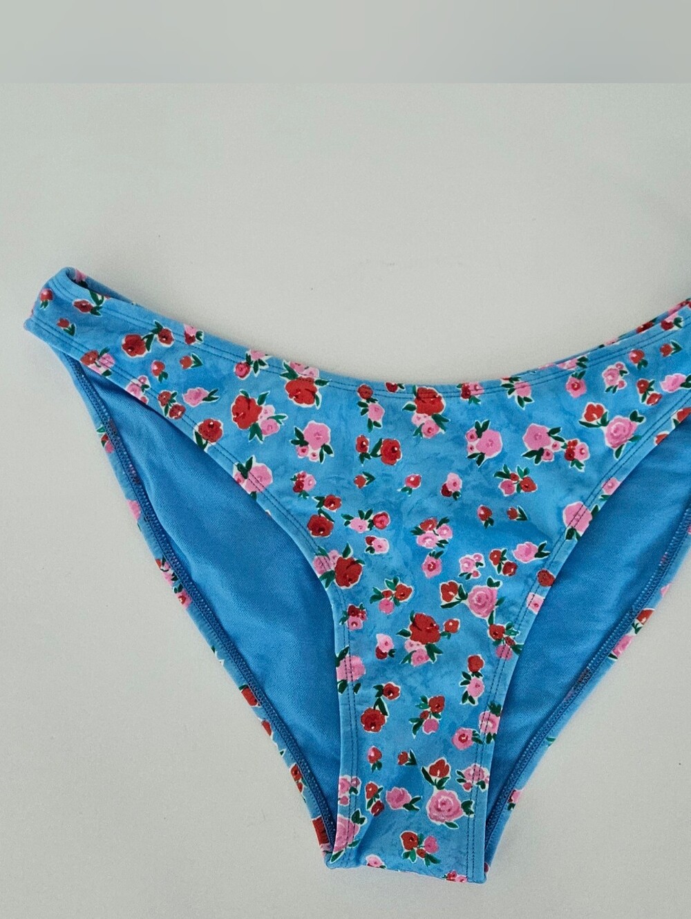 Wild Fable Floral Bikini Blue Pink Floral Bottom Size Medium NWT!
